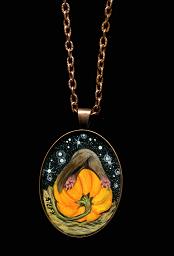 Collectables; 3D Pumpkin Butte Pendant; Hand painted pendant; Stef