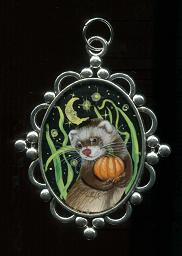 Collectables; 3D Pumpkin Snuggles Pendant; Hand painted pendant; Stef