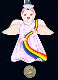 Collectables; Ceramic Memory Angel Albino; Handpainted Ceramic Ornament; Stef