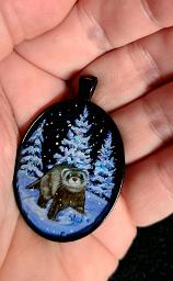 Collectables; Hand Painted Layered 3D Resin Pendant - Frosted Trees; Hand Painted Layered 3D Resin Pendant; Stef