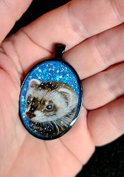 Collectables; Hand Painted Layered 3D Resin Pendant - Snow Sparkle; Hand Painted Layered 3D Resin Pendant; Stef