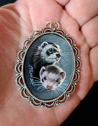 Collectables; Hand Painted Victorian Style Miniature - Bond On Gray; ; Stef