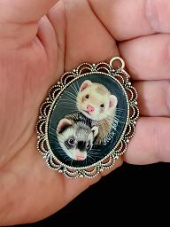 Collectables; Victorian Style Hand Painted Miniature - Gray background; ; Stef