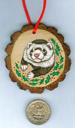Collectables; Wood Slice Ornament D; Handpainted Wood Ornament; Stef